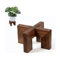 Wood Plant Stand Indoor Outdoor, Mid Century Modern Planter Holder, Sturdy Plant Pot Stand, Single Floor Flower Pot Holder (Walnut, Fit 2.5-6 Inch Pots)
