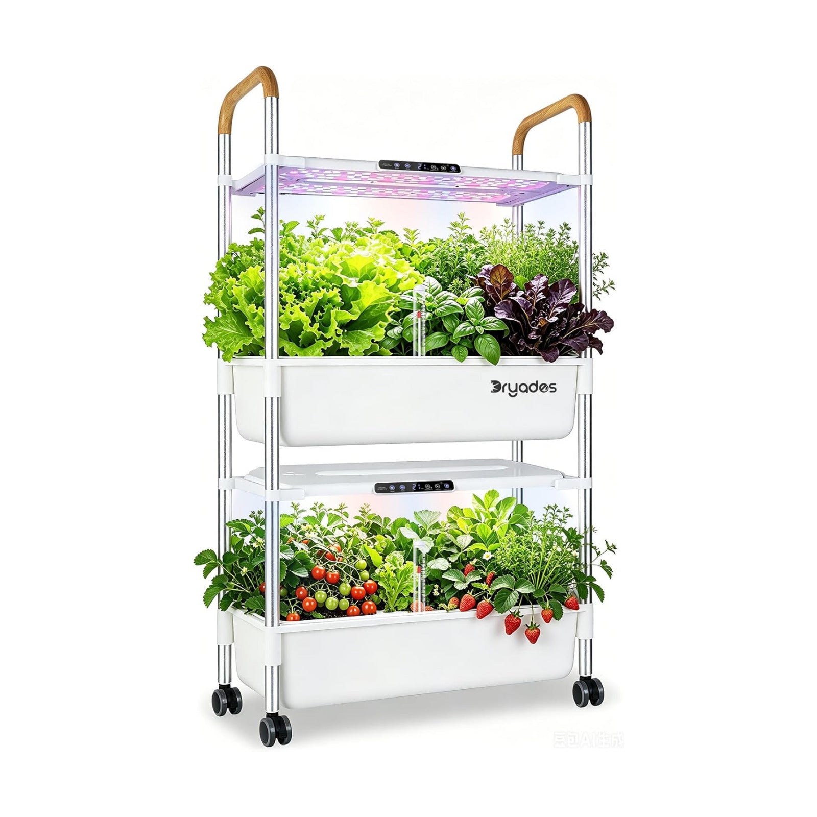 54-Pod Hydroponic Growing System, 2-Tier Indoor Garden for Herbs & Vegetables with 2×30W Full-Spectrum LED Grow Lights