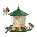 Yieach Hanging Bird Feeder for Outdoors,Large Hopper Squirrel Proof Birdfeeder for Cedar,Red,Cardinal,Blue Jay and Wild Birds,Easy to Feel Birdhouse & Bird Seed Feeder & Gazebo for Outside,Tree,Green