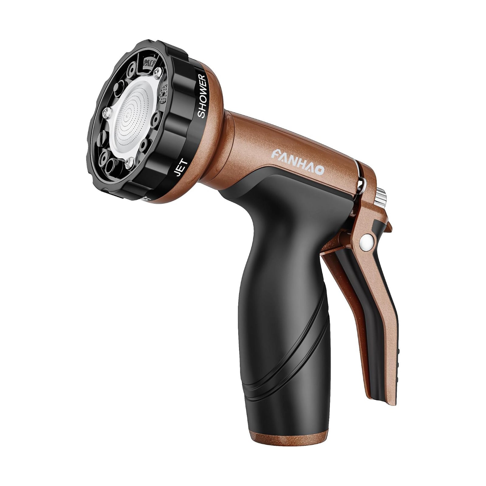 FANHAO 7 Spray Patterns Metal Garden Hose Nozzle with Lockable Trigger | Rustproof Hose Sprayer Nozzle Heavy Duty