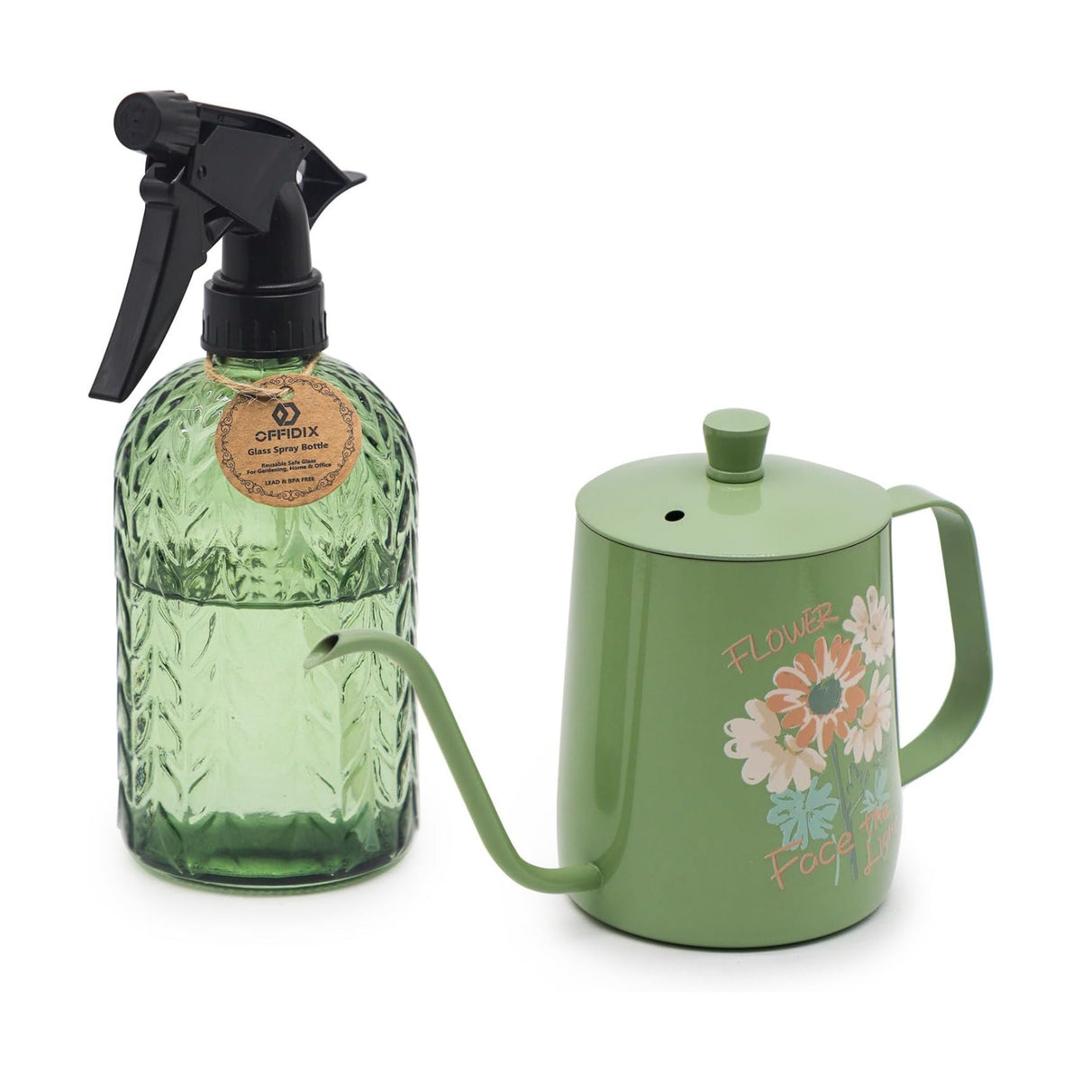 OFFIDIX Watering Can for Indoor Plants, Green Water Can Spray Bottle 2 Pack