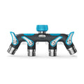 RAINPOINT 4 Way Garden Hose Splitter, 100% Metal Heavy Duty Water Hose Splitter with Individual Shut-Off Valves, 3/4"