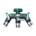 RAINPOINT 3 Way Hose Splitter, 100% Metal Heavy Duty Garden Hose Splitter With 1.9" Extra Long Handle & Individual Shut