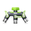 RAINPOINT 3 Way Hose Splitter, 100% Metal Heavy Duty Garden Hose Splitter With 1.9" Extra Long Handle & Individual Shut