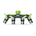 RAINPOINT 4 Way Garden Hose Splitter, 100% Metal Heavy Duty Water Hose Splitter with Individual Shut-Off Valves, 3/4"