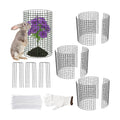 3Pack 17x14 Inch Green Coated Galvanized Wire Plant Protectors, 9Pcs Mesh Cloches with Stakes & Zip Ties, Chicken Wire