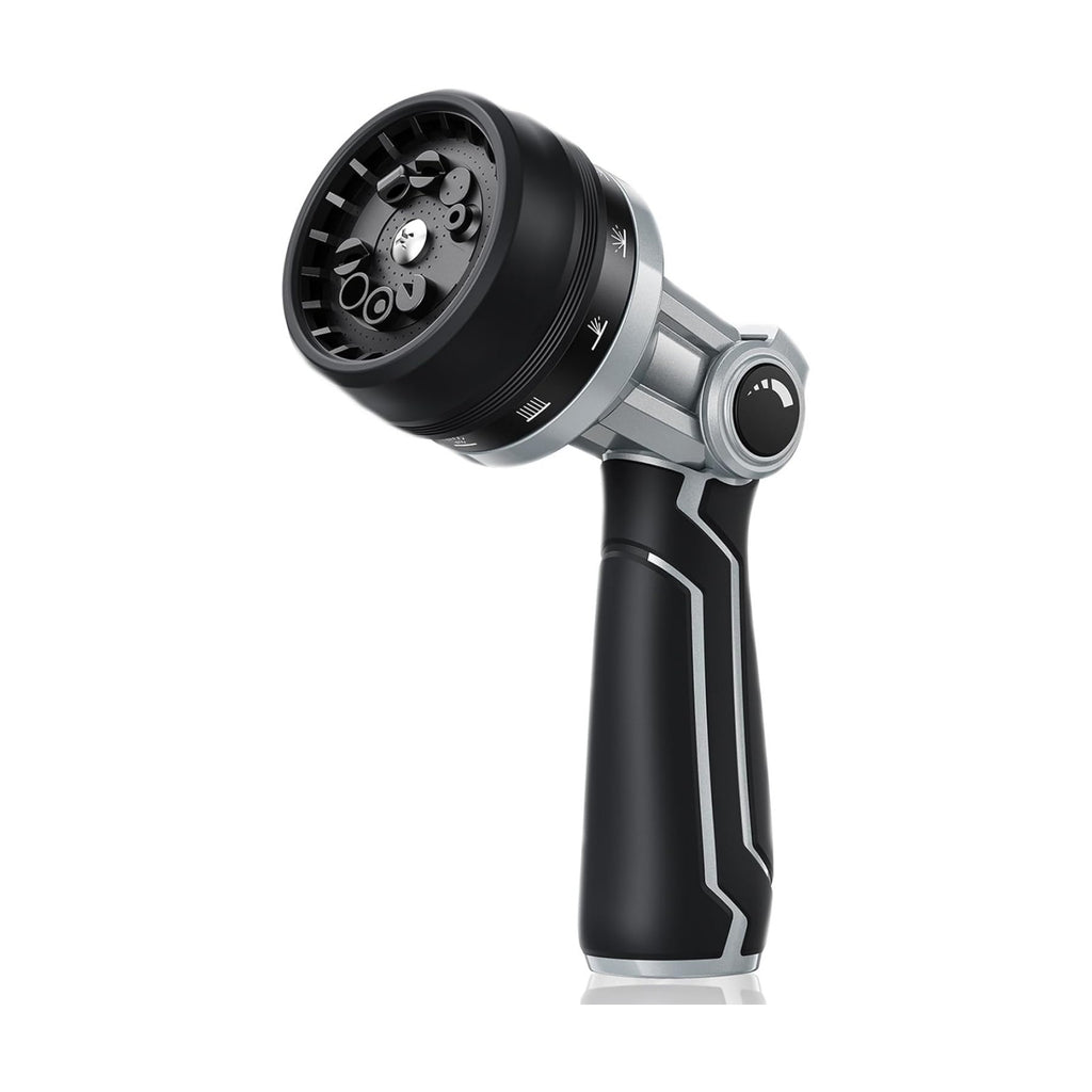 RAINPOINT Full-Metal Garden Hose Nozzle, Heavy Duty Water Hose Nozzle Sprayer With 10 Adjustable Patterns & High