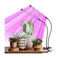 Indoor Plant Grow Light, Full Spectrum Clip Plant Lamp with Red, Blue, White Light, Plant Growing Light with Adjustable Gooseneck, 4/8/12/18H Timer, 10 Brightness Levels, 3 Lighting Modes, 2 Head