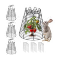 4 Pcs 11.6"×11.6" Plant Protectors from Animals, Sturdy Metal Plant Cages for Outdoor Plants, Reusable Wire Garden