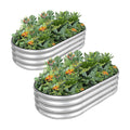 G GOOD GAIN 2Pcs Raised Garden Beds Galvanized, Planter Boxes Kit, Oliver | 4x2x1ft, Rust-Resistant, Bottomless, Safety