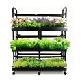 3-Tier Hydroponics Growing System, 88 Pods with LED Grow Lights | 3-tier, dual pump, dual medium, 88 pods, full