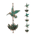 Rain Chain for Gutters Downspouts Outside,8.8ft Hummingbird Rain Chain with 12 Copper Lotus Rain Chain Cups,Functional