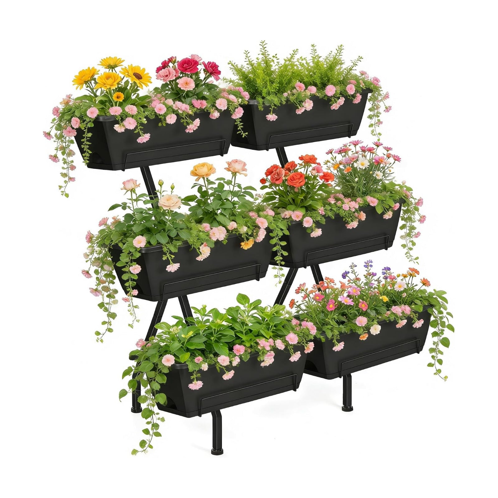 ETELI Vertical Garden Planter 3 Tier Vertical Raised Garden Bed with 6 Garden Planter Boxes Elevated Raised Bed with