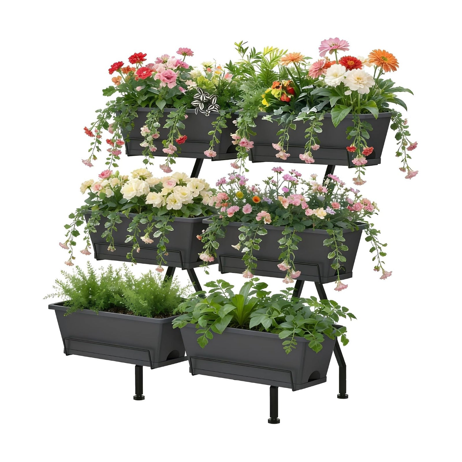 ETELI Vertical Raised Garden Bed 3 Tier Garden Planter Indoor Outdoor Herb Planter with 6 Removable Boxes Standing