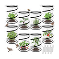 8 Pop up Mesh Plant Protectors from Animals Round Plant Netting Pest Cover Each Set with Stakes and Storage Bag for