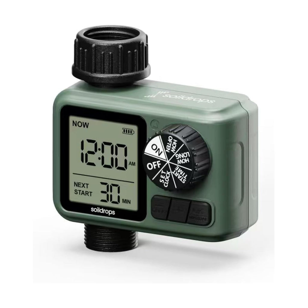 Garden Hose Sprinkler Timer 1 or 2 Outlet Programmable Controller | Self-cleaning valve, rain delay, auto-off, IPX5