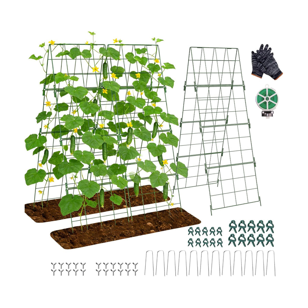 2 Pack Heavy Duty Adjustable A-Frame Trellis for Climbing Plants,48"x16", Rust-Proof Metal Garden Trellis with Dense