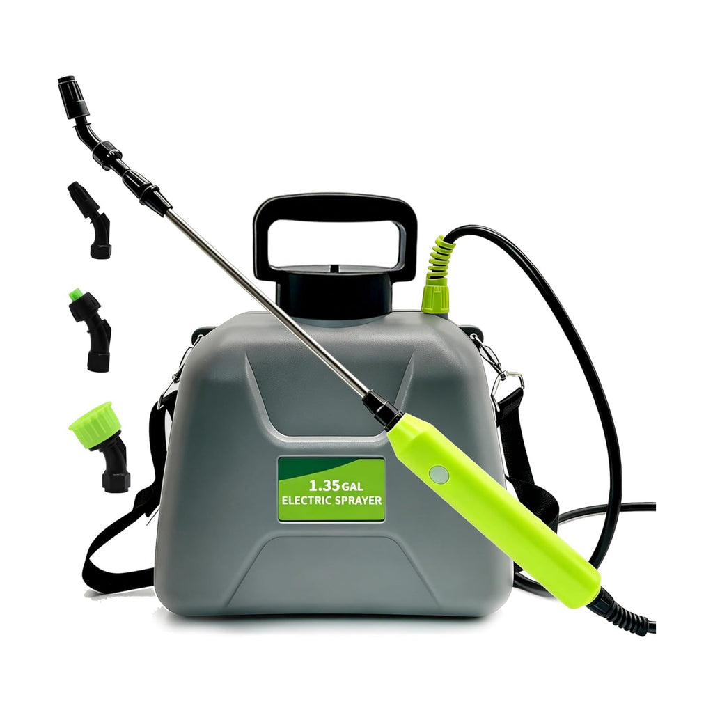 Sprayer 1.35 Gallon Battery Powered Sprayer, Covers 3,000 Sq Ft per Tank | Electric Sprayer with 3 Interchangeable