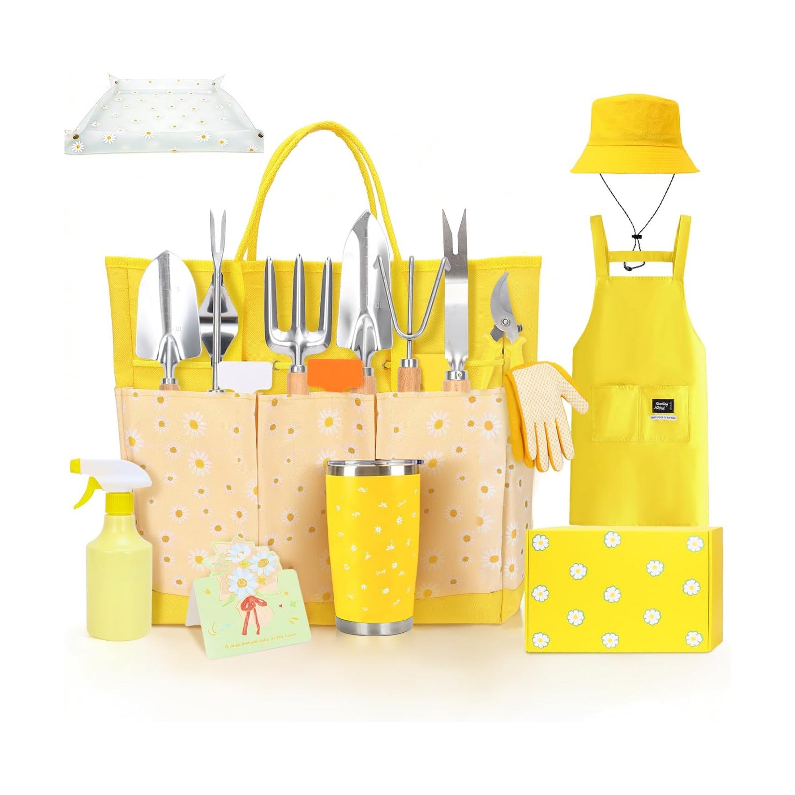 Women Gardening Gifts,19 PCS Daisy Garden Tool Set Kit,Gardening Tools Set | Gardening Gifts for Women Daisy Garden