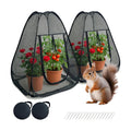2PCS Pop-Up Garden Netting Protector with 2 Storage Bags & 16 U-Shaped Nails, 28"x28"x32" Plant Shade Tent， Mesh Plant