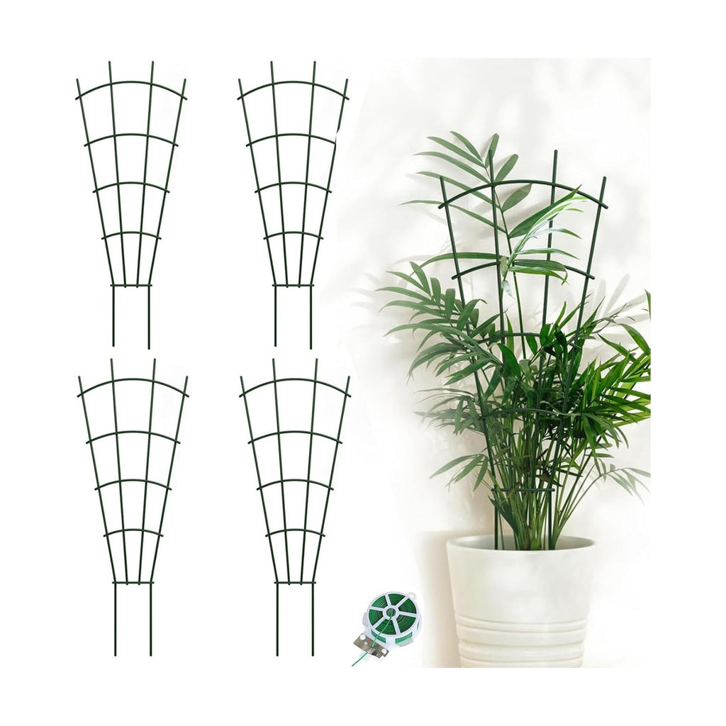 4-Pack Metal Trellis for Potted Plants, 43" Heavy Duty Garden Trellis for Climbing Plants, Rustproof Powder Coated