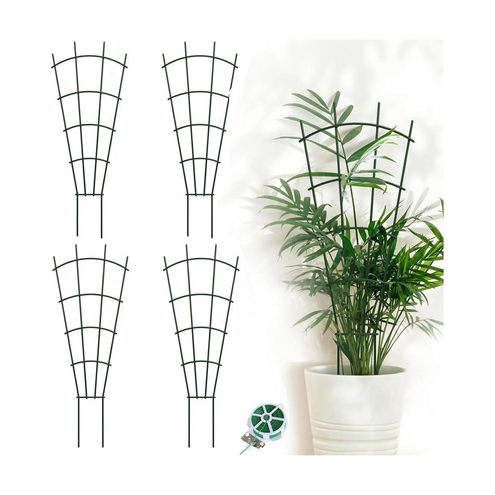 4-Pack Metal Trellis for Potted Plants, 43" Heavy Duty Garden Trellis for Climbing Plants, Rustproof Powder Coated