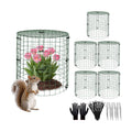 6 Pack 11.8×11.8in Plant Protectors from Animals, Wire Mesh Cages | Reusable Design, Protective Lid、Stakes、Zip Ties and