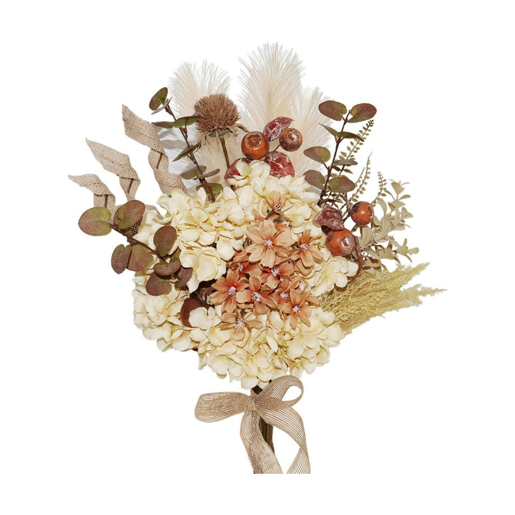 28Pcs Boho Artificial Dried Hydrangea Flower Bouquet with Berries, Burlap Pampas, Burgundy & Green Ombre Leaves, Fake Fall Winter Thanksgiving Harvest Floral Arrangement Vase Centerpieces, 17"