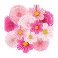 ADLKGG Pink Paper Fans Wall Decor, Flower Backdrop Party Decorations