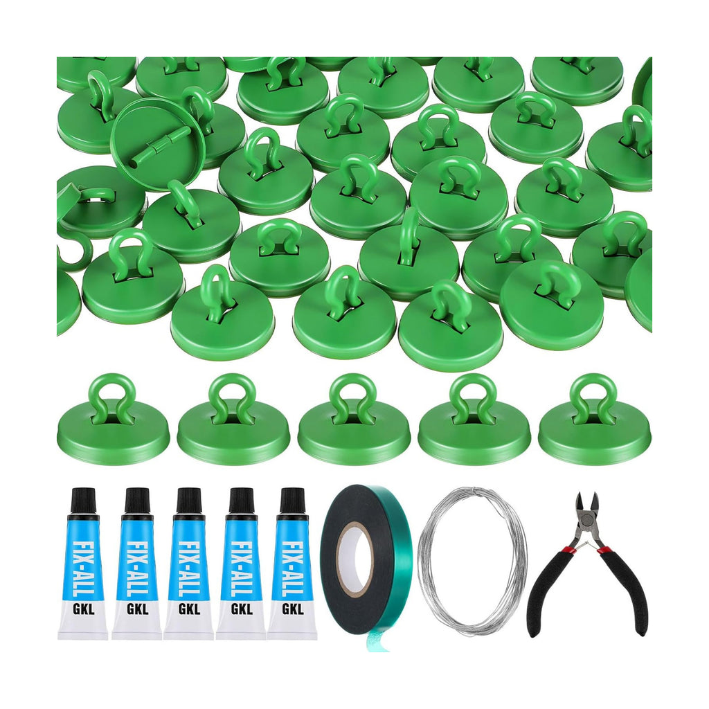 WILLBOND Plant Anchor Kit, 80 Pcs Vine Anchors 5 Pack Silicone Adhesive Sealant Garden Tie Tape Metal Wire Wire Cutters