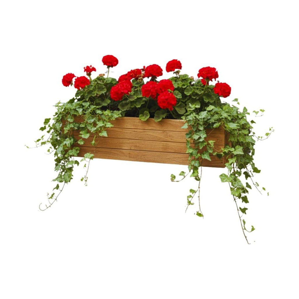 Handmade Rustic Cedar Herb Window Planter Box – Wooden Window & Railing Planter for Indoor or Outdoor Use, Made in USA