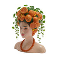 DiliComing Head Planter Succulents Plant Pots - 11 Inch Orange Resin Lady Face Planters for Outdoor Indoor Plants