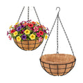 16 Inch Hanging Planters for Outdoor Plants, 2 Pack Large Hanging Baskets | Metal Hanging Baskets for Outdoor Plants