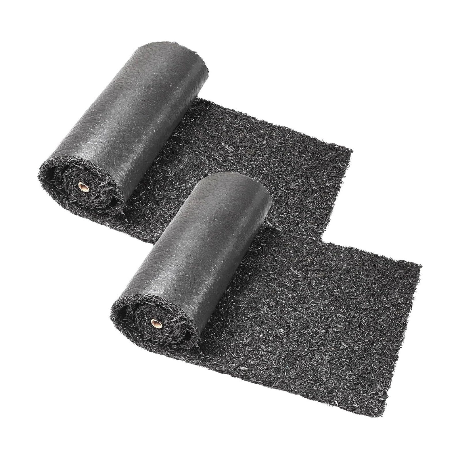Sekcen Upgraded 2 Pack Rubber Mulch Roll Mat for Landscaping Recycled Rubber Walkway Black Permanent Mulch Pathway