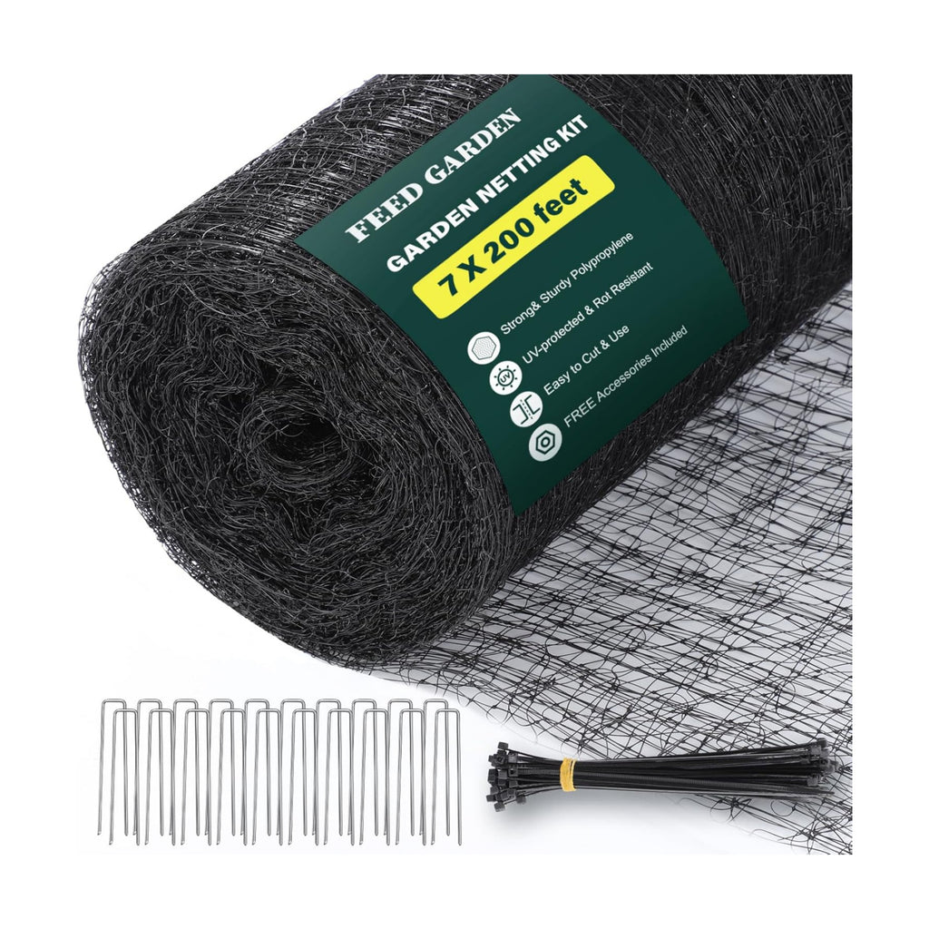 Deer Netting Deer Fence Netting, 7 x 200 Feet for Garden Protection Reusable Protective for Plants Fruit Trees