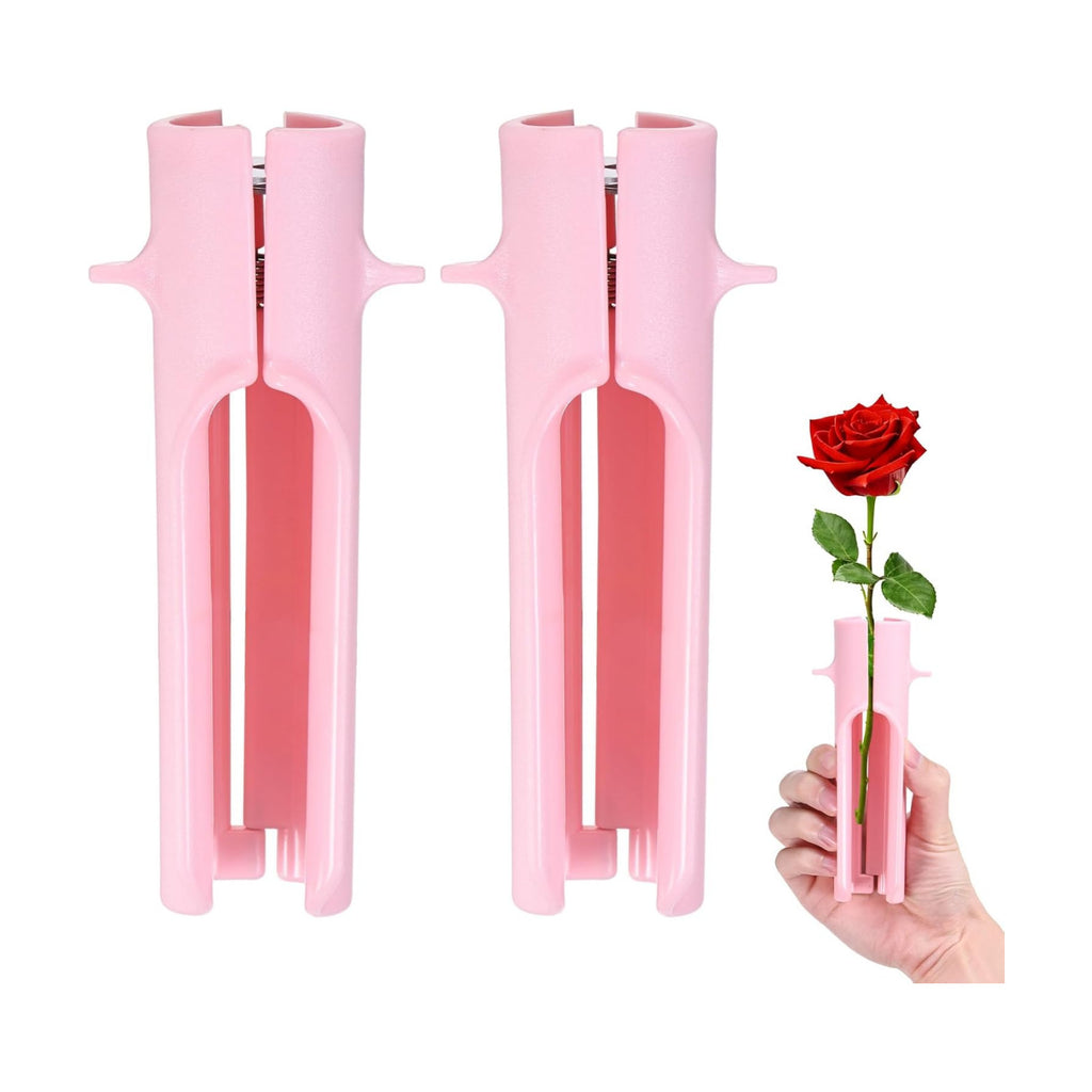 M METERXITY 2-Pack Rose Thorn Stripper Tool, Plastic Metal Rose Stem Leaf Thorn Stripper for Bouquets Pruning Branches/Floral Arrangement, Flower Stripping Tool Remove [Pink]