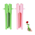 M METERXITY 2-Pack Rose Thorn Stripper Tool, Plastic Metal Rose Stem Leaf Thorn Stripper for Bouquets Pruning Branches/Floral Arrangement, Flower Stripping Tool Remove [Pink, Green]
