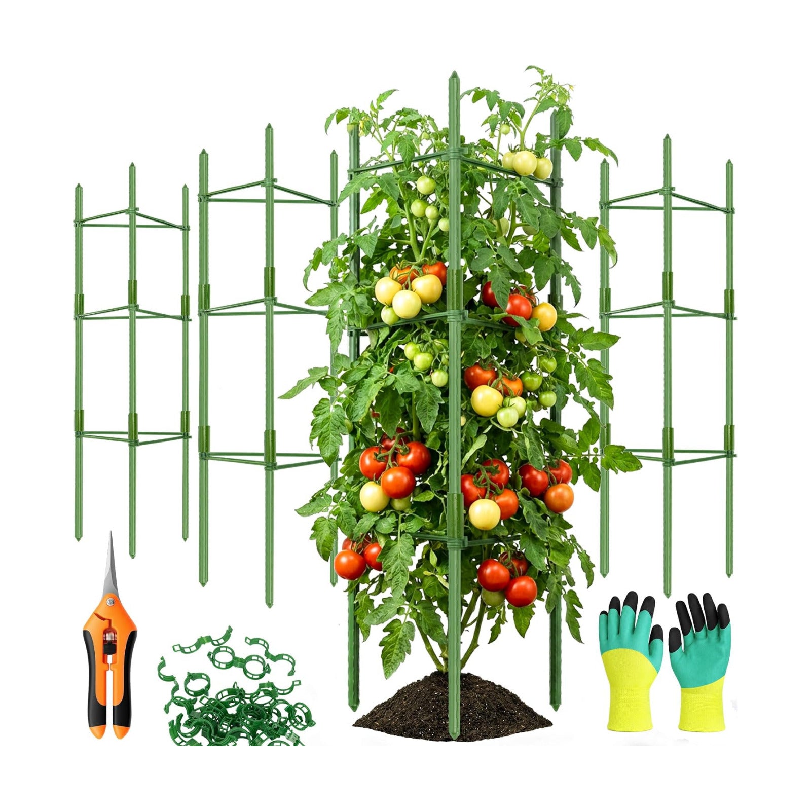 EWPJDK 4-Pack Tomato Cage for Garden Plant Support 48 INCH Garden Stakes Adjustable Tomato Cage for Climbing Plants