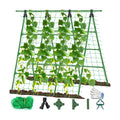 A-Frame Cucumber Trellis for Raised Bed - 63”H x 47”W, Heavy-Duty Detachable Garden Trellis with Netting & Clips