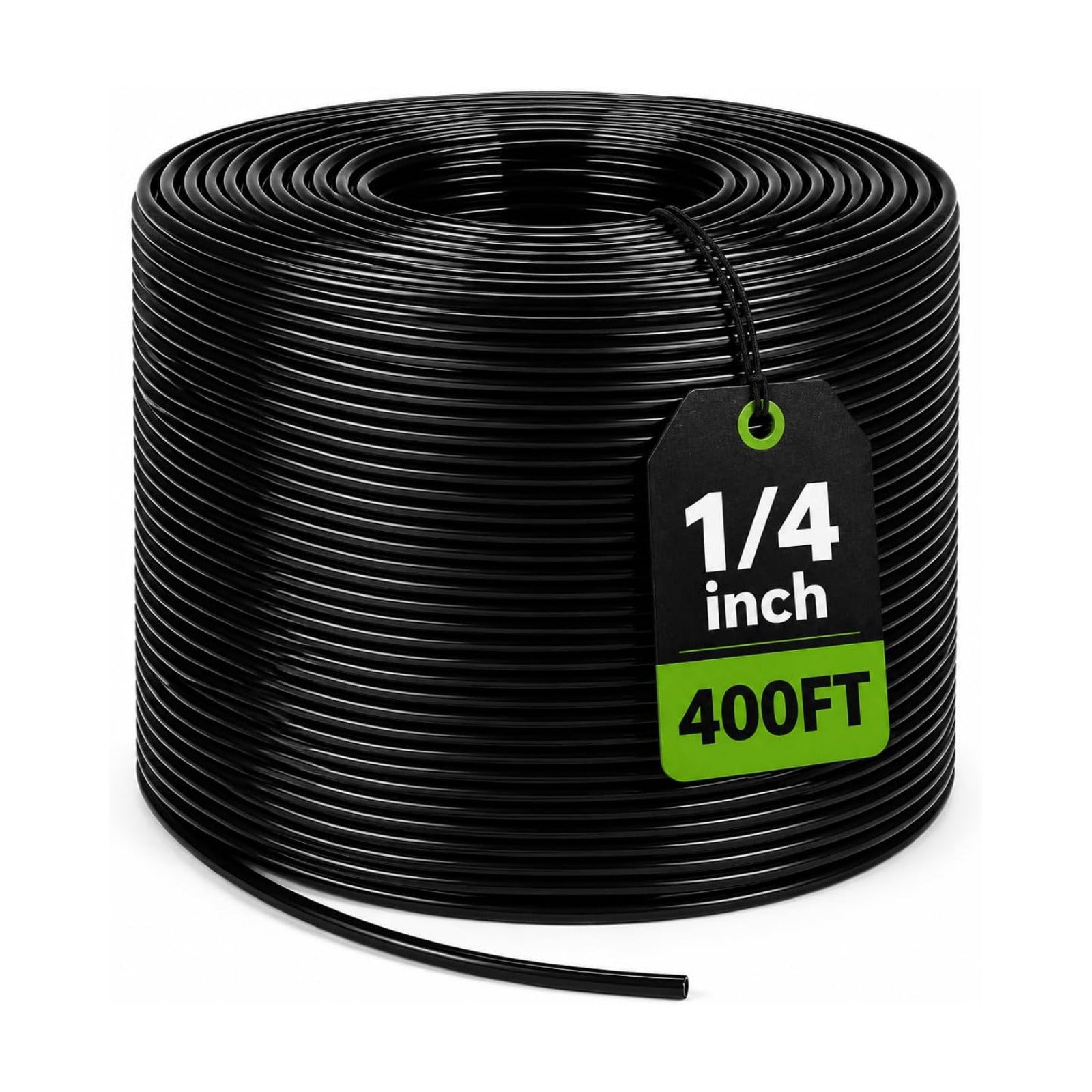 400FT 1/4” Drip Irrigation Tubing, 0.17” ID x 0.25” OD, Black | Durable UV-Resistant Hose, Compatible with 1/4" Barbed
