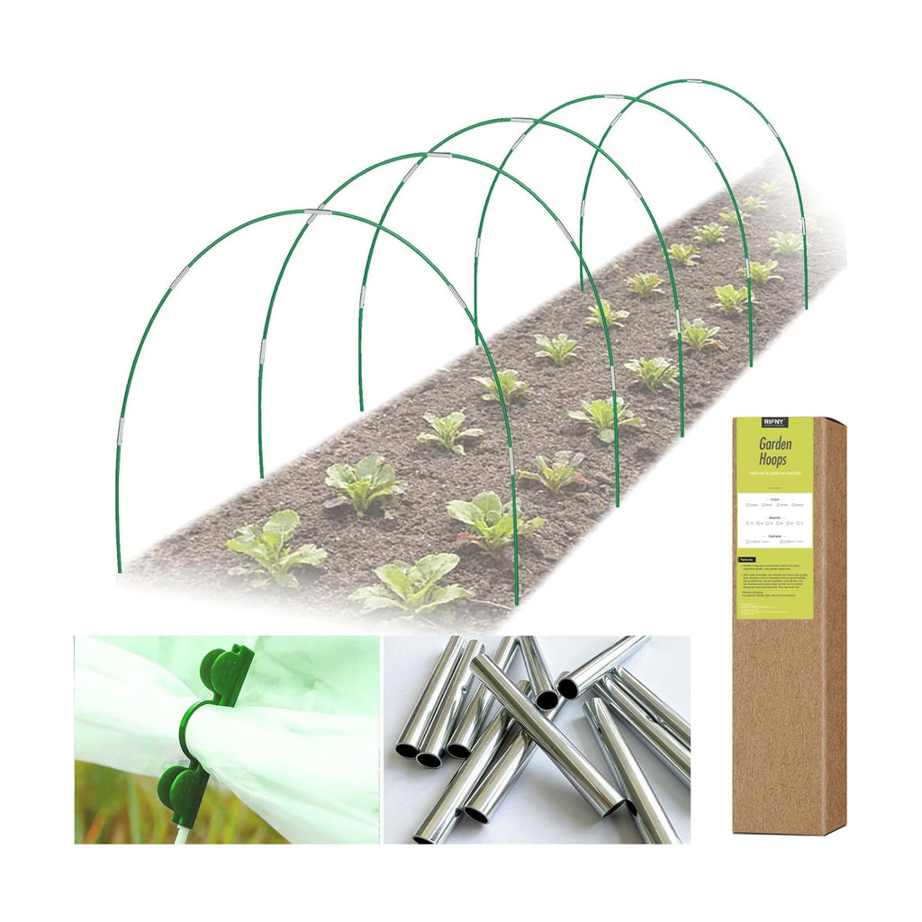 RIFNY Garden Hoops for Raised Beds, Greenhouse Hoops for Row Cover, 30 PCS | Long Grow Tunnel, Rust-Free Fiberglass