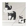 Dripykiaa Funny Black Cat Bathroom Decor Set, 3 Pcs Wooden Cats