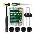 6 Inch Landscape Staples 220Pcs with Gaskets,Hammer,Pick Hook | 11 Gauge Galvanized Landscaping Staples Landscape Pins