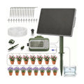 Solar Drip Irrigation System Timed Watering, Programmable Solar Water Drip for 15 Plants, Drip Irrigation Kit with 33FT