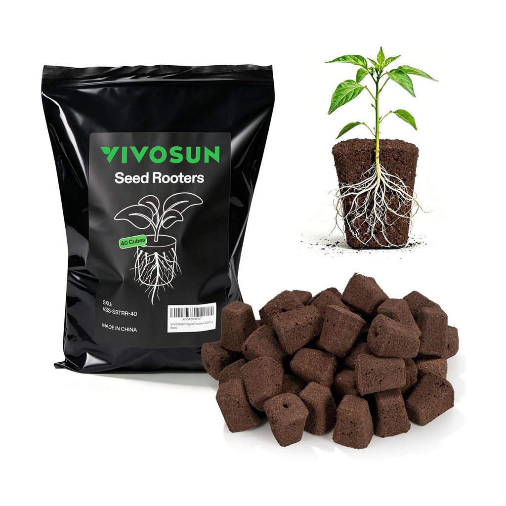 VIVOSUN Seed Rooter, Plant Starter Plugs, 40 Cubes | Support Robust Roots for Seedlings and Cuttings, Designed for