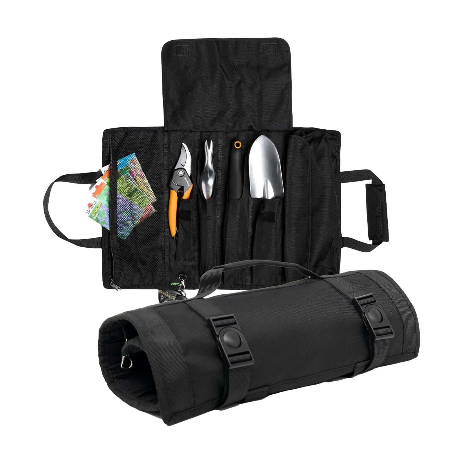 OGRE Roll-Up Garden Tool Bag Only, Heavy-Duty Organizer with 6 Pockets | 900D polyester, water resistant, lays flat