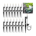 15 Sets 360° Adjustable Irrigation Misting Heads with Stake | Micro Spray Emitters with 1/4" Irrigation Tubing on Riser