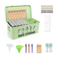 Metal Seed Storage Box Organizer with 3 Compartments, Safety Lock Lid Bin Seed Bottles Envelopes, Plant Labels