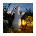 Solar Rabbit Garden Statue with Glowing Lantern - Weatherproof Resin Outdoor Decor for Yard, Patio, Lawn & Balcony