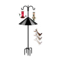 FEED GARDEN Heavy Duty Shepherds Hook Squirrel-Proof Bird Feeder Pole 92" Double Hooks 5-Prong Base & 19" Baffle for Outdoor Feeders & Plants
